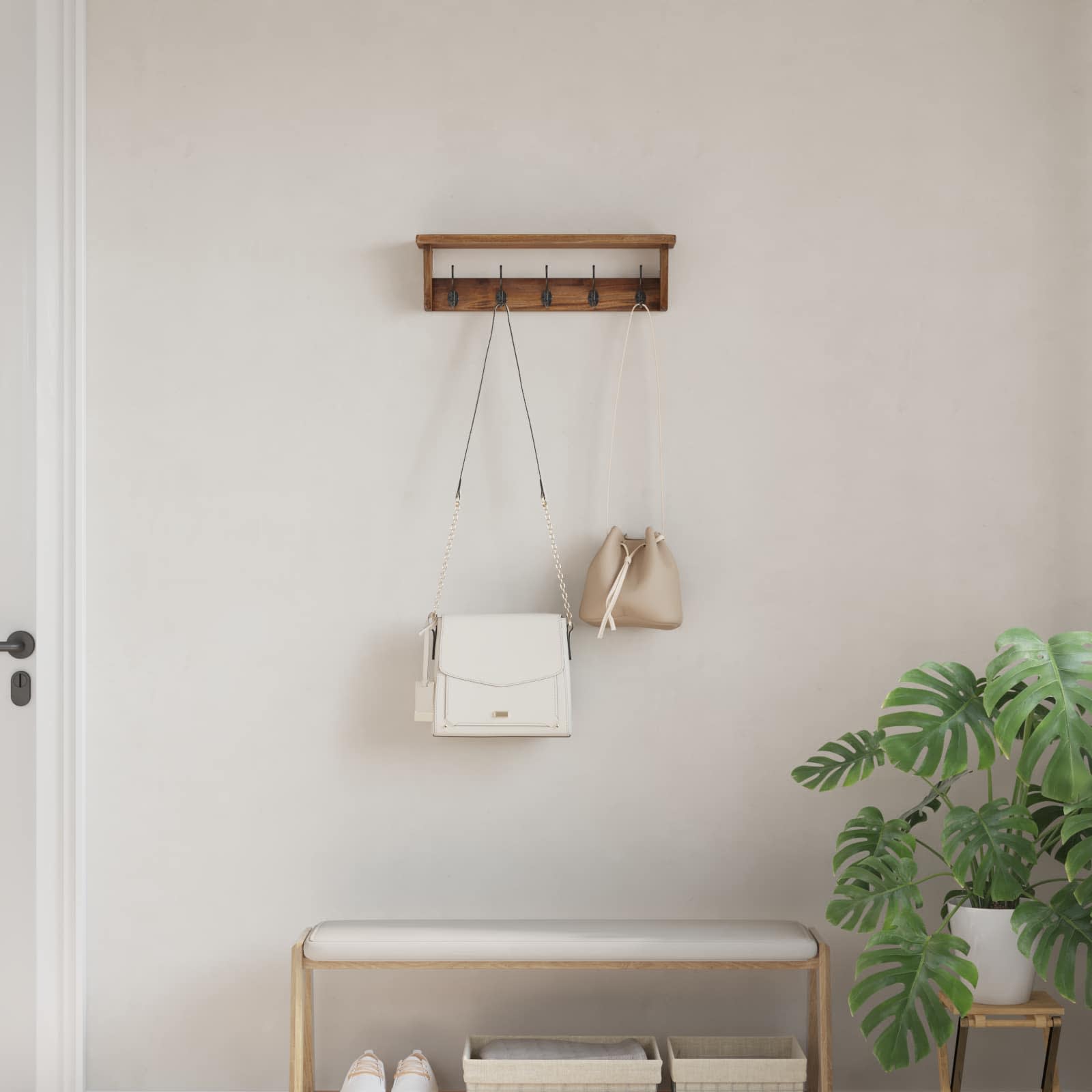 Gruccia Marrone 50 x 10 x 14 cm Legno di Mogano Massello 42012379