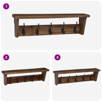 Gruccia Marrone 50 x 10 x 14 cm Legno di Mogano Massello 42012379