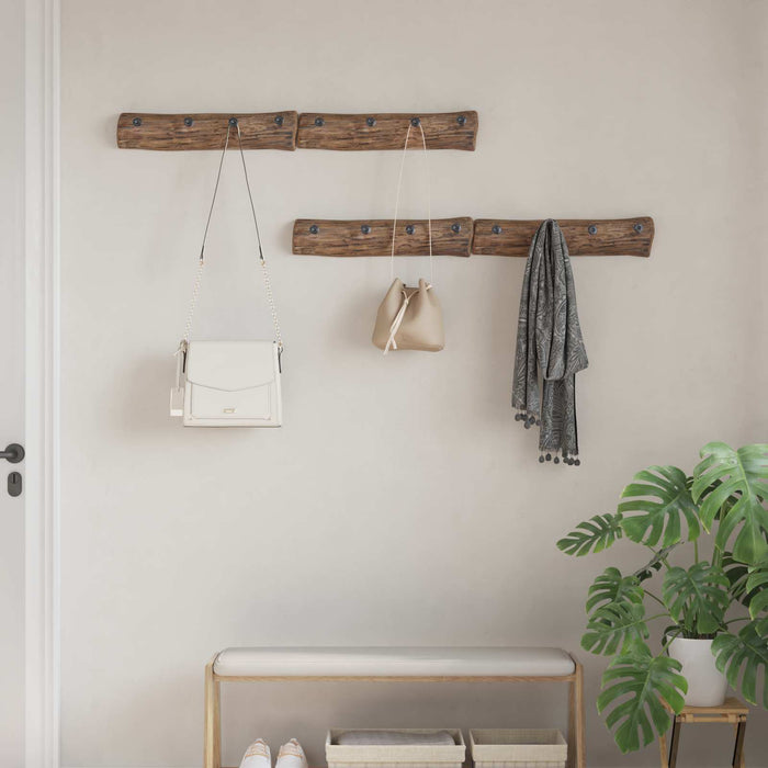 Gancio Marrone 50 x 8 x 12 cm Legno Recuperato Massello 42012380