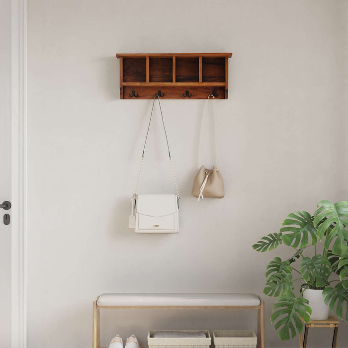 Gruccia Marrone 70 x 11 x 27 cm Legno di Mogano Massello 42012381