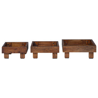 Supporto per piante 3 pcs Marrone Legno di Mogano 42012382