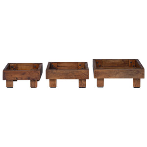 Supporto per piante 3 pcs Marrone Legno di Mogano 42012382