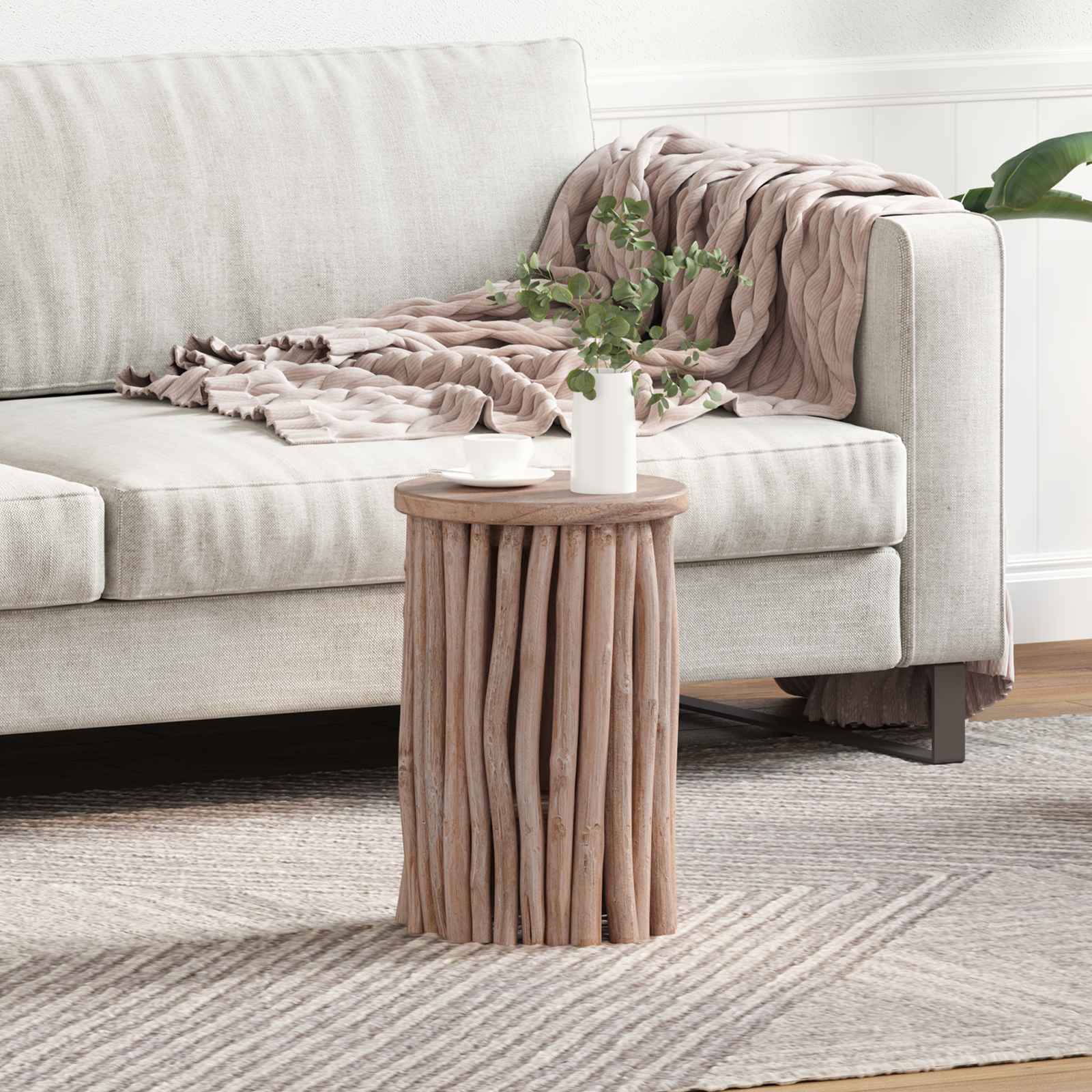 Pouf Naturale 30 x 30 x 45 cm Legno di teak solido 42012387
