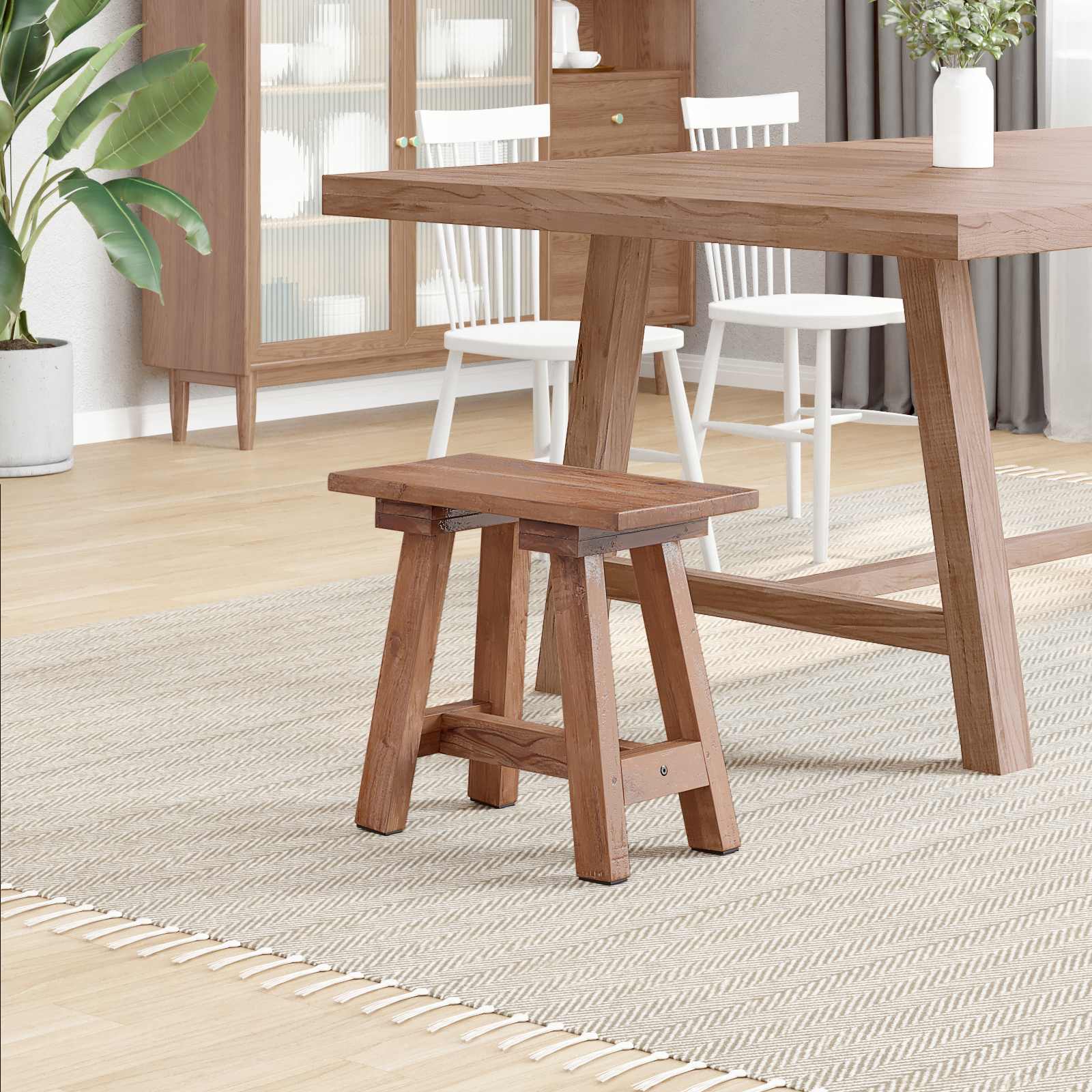 panchina Naturale 50 x 26 x 45 cm Legno di Mogano 42012394