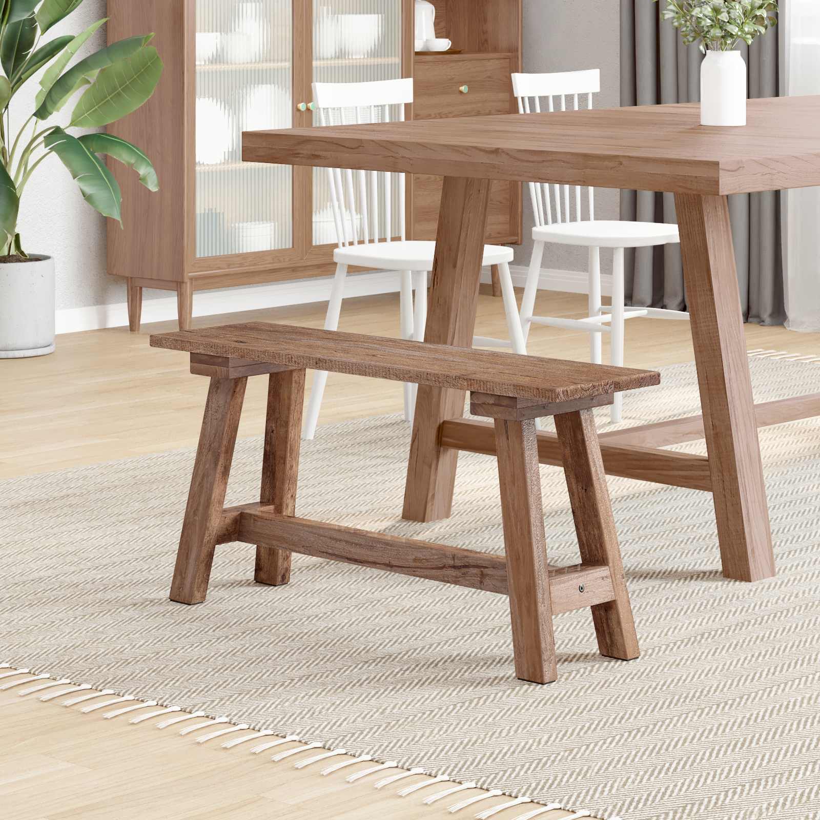 panchina Naturale 93 x 26 x 45 cm Legno di Mogano 42012395