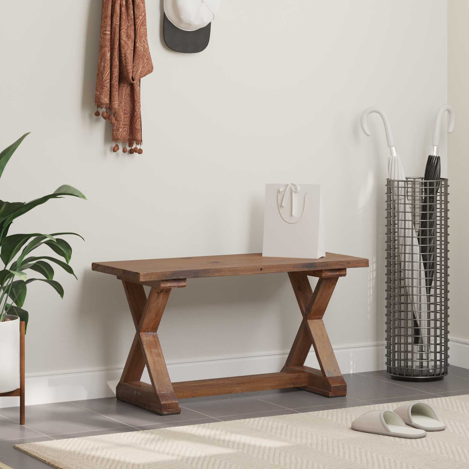 panchina Naturale 85 x 35 x 45 cm Legno massello di recupero 42012400