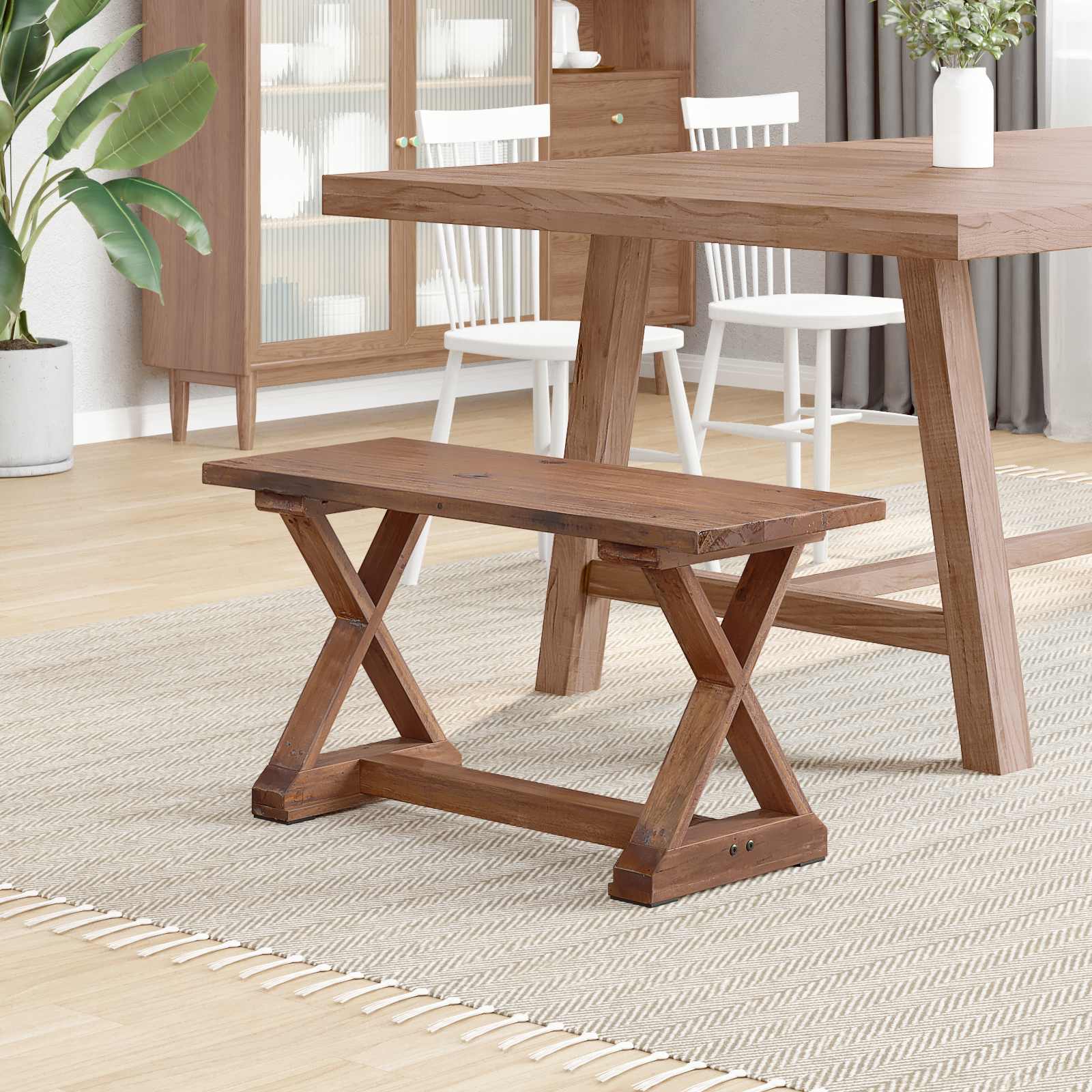 panchina Naturale 85 x 35 x 45 cm Legno massello di recupero 42012400