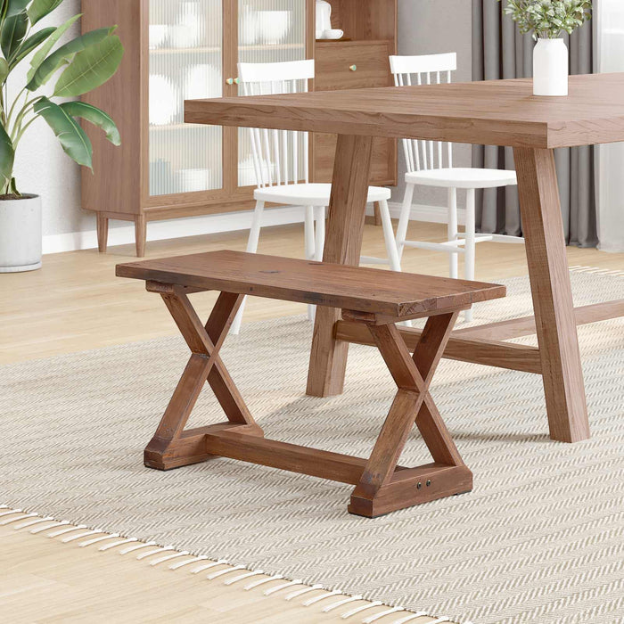 panchina Naturale 85 x 35 x 45 cm Legno massello di recupero 42012400