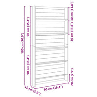 Stand per piante da giardino  a 5 livelli 90x15x180 cm in legno impregnato di pino. 42013031