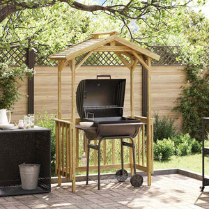 vidaXL Casetta per barbecue Marrone 133.5 x 63 x 200 cm