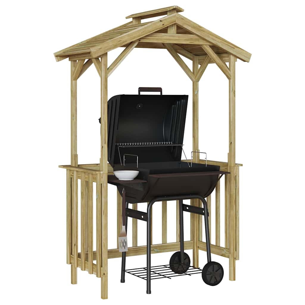 vidaXL Casetta per barbecue Marrone 133.5 x 63 x 200 cm