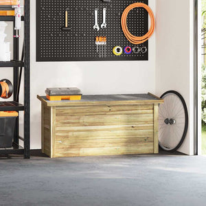 Scatola di Stoccaggio in Legno Trattato di Pino 44x119x57 cm 42013041