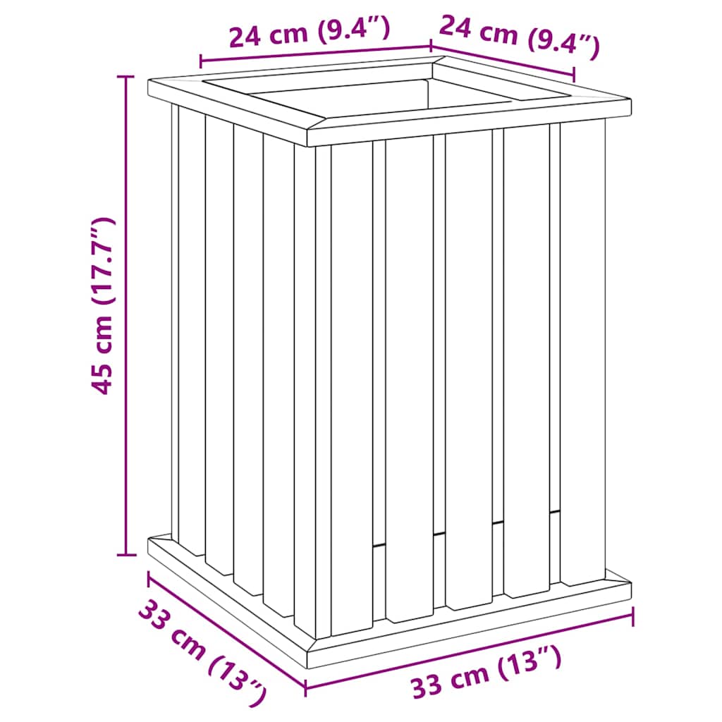 vidaXL Fioriera Marrone 33 x 33 x 45 cm Legno di pino impregnato