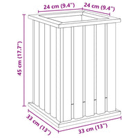 vidaXL Fioriera Marrone 33 x 33 x 45 cm Legno di pino impregnato