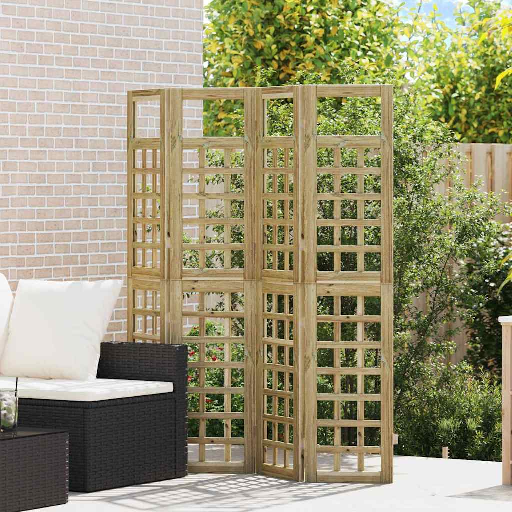 Schermo Privacy da Esterno  – 4 Pannelli in Legno di Pino Trattato 3385875