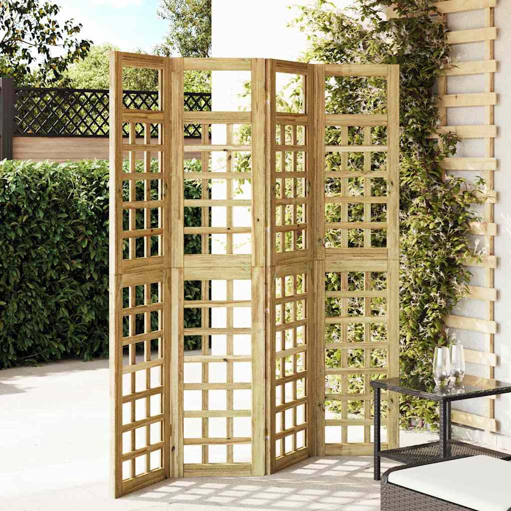 Schermo Privacy da Esterno  – 4 Pannelli in Legno di Pino Trattato 3385875