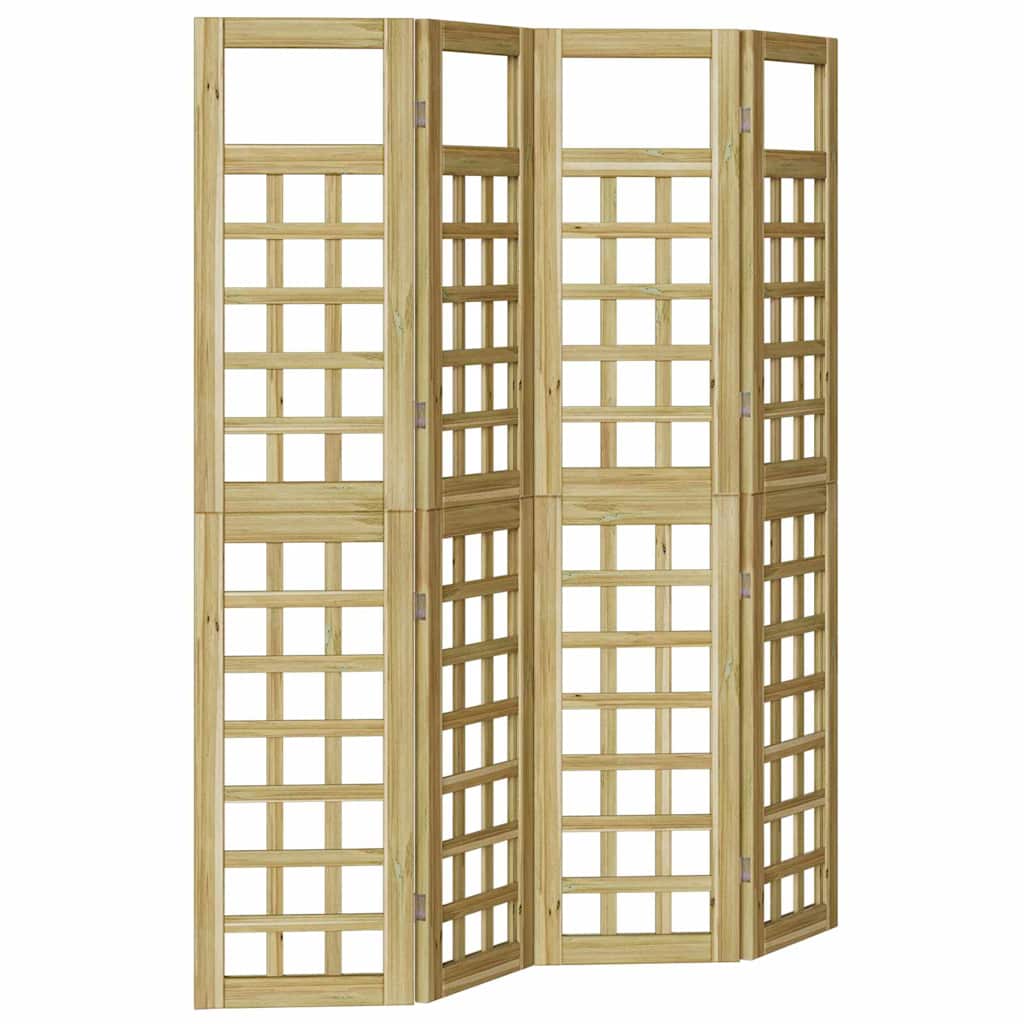 Schermo Privacy da Esterno  – 4 Pannelli in Legno di Pino Trattato 3385875