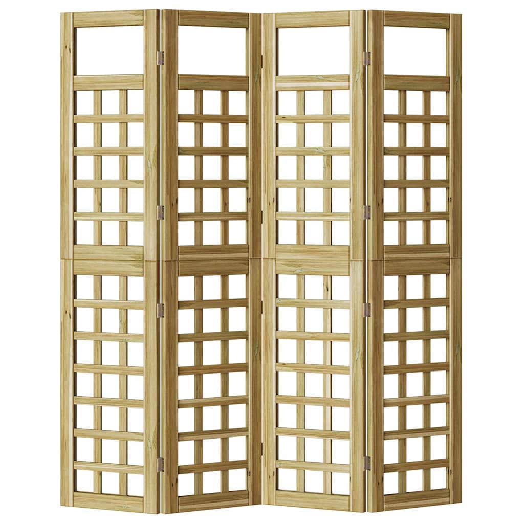 Schermo Privacy da Esterno  – 4 Pannelli in Legno di Pino Trattato 3385875