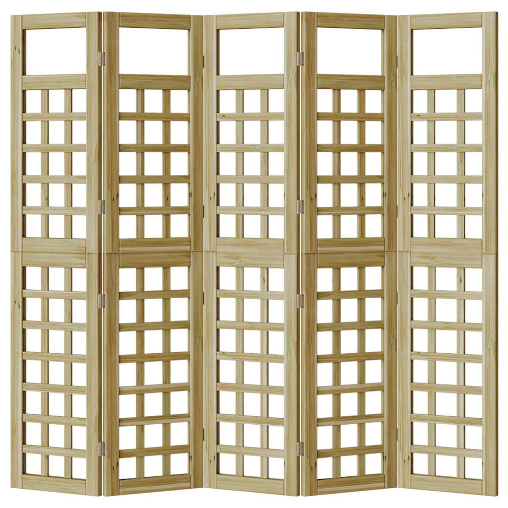 Schermo divisorio 5 pcs Marrone 200 x 180 cm 3385876