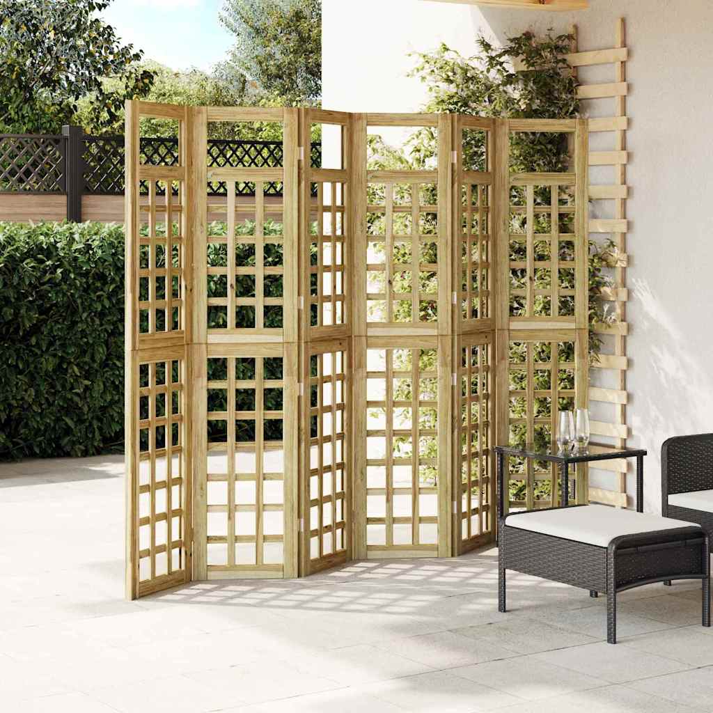 Schermo Privacy da Esterno , 6 Pannelli in Legno di Pino Trattato 3385877
