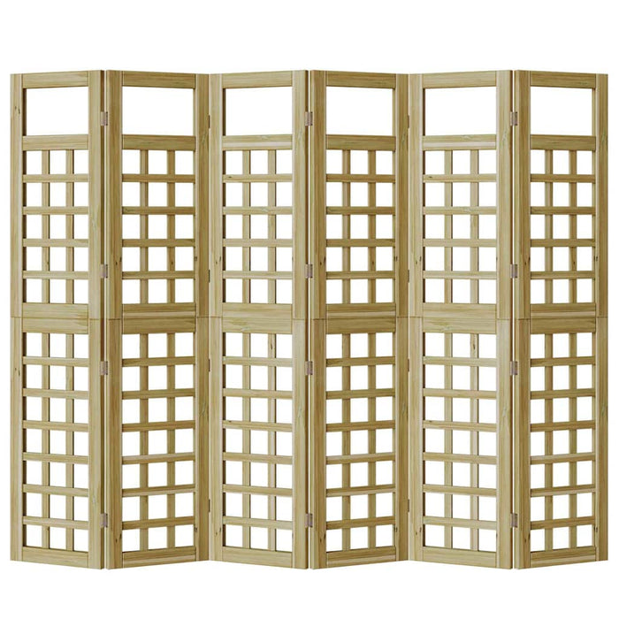 Schermo Privacy da Esterno , 6 Pannelli in Legno di Pino Trattato 3385877