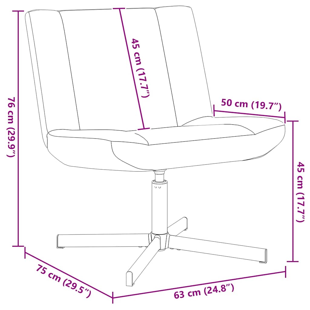 vidaXL Sedia girevole Beige 63 x 75 x 76 cm Tessuto