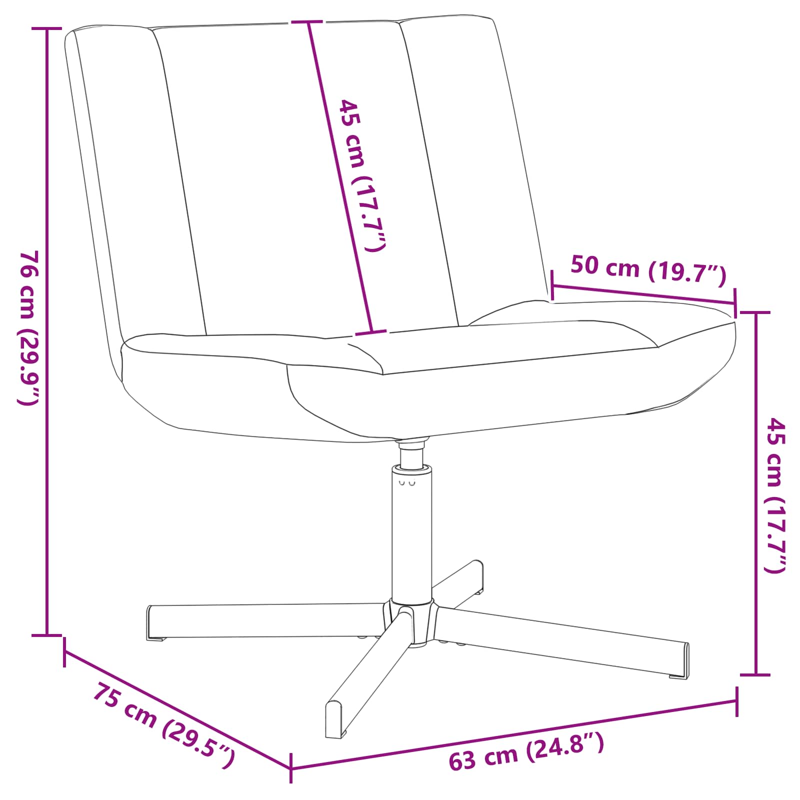 Sedia girevole Beige 63 x 75 x 76 cm Pelle di Pecora 42015916