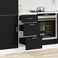 Base per Cucina con cassetto-Mobile Base da Cucina Riga Rovere Nero 40 x 46 x 81,5 cm