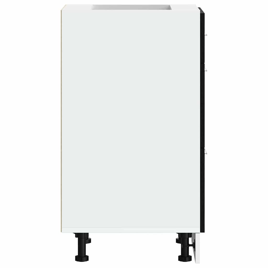 Base per Cucina con cassetto-Mobile Base da Cucina Riga Rovere Nero 40 x 46 x 81,5 cm