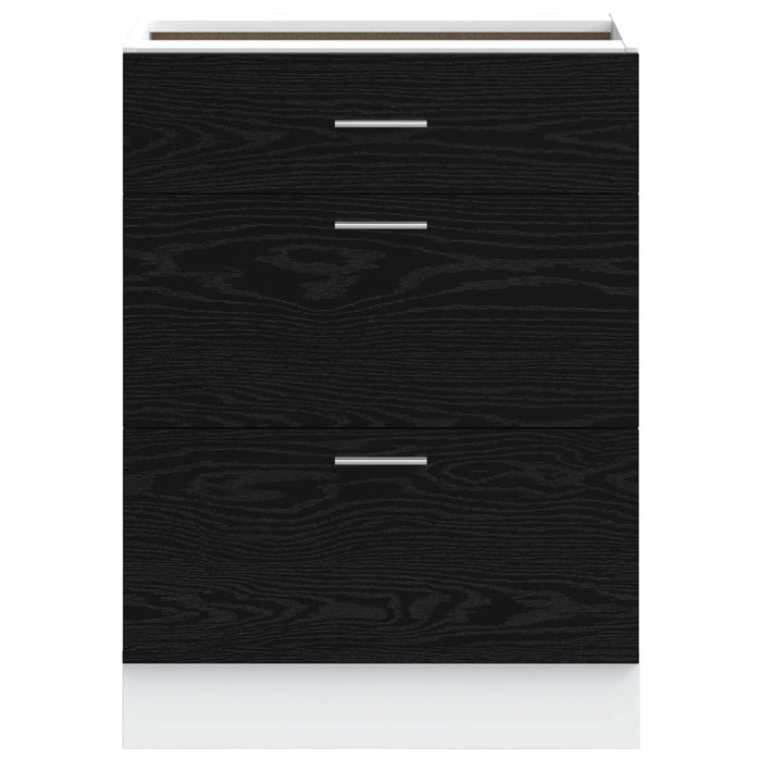 Base per Cucina con cassetto Riga Rovere Nero 60 x 46 x 81,5 cm 876694