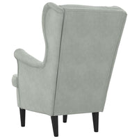 Poltrona Grigio chiaro 71 x 92 x 91 cm Velluto 42012824