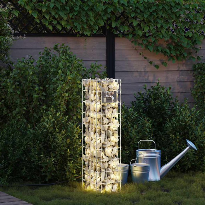 Colonna Gabion Argento 25 x 25 x 100 cm Acciaio inossidabile 42013414