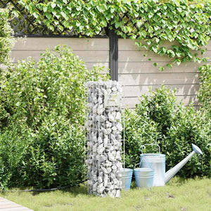 Colonna Gabion Argento 25 x 25 x 100 cm Acciaio inossidabile 42013414