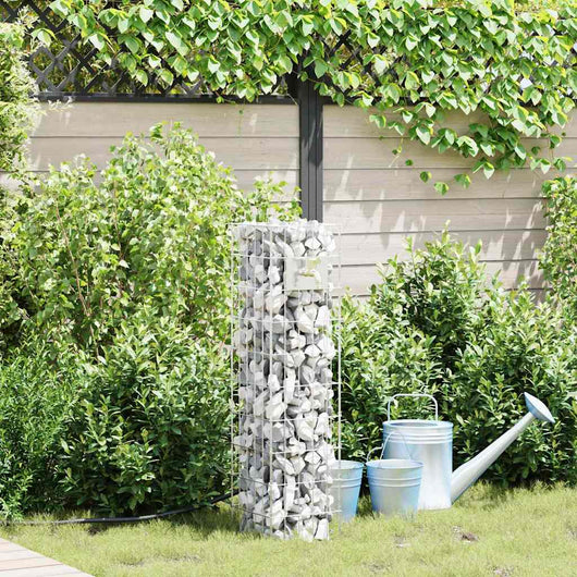 Colonna Gabion Argento 25 x 25 x 100 cm Acciaio inossidabile 42013414