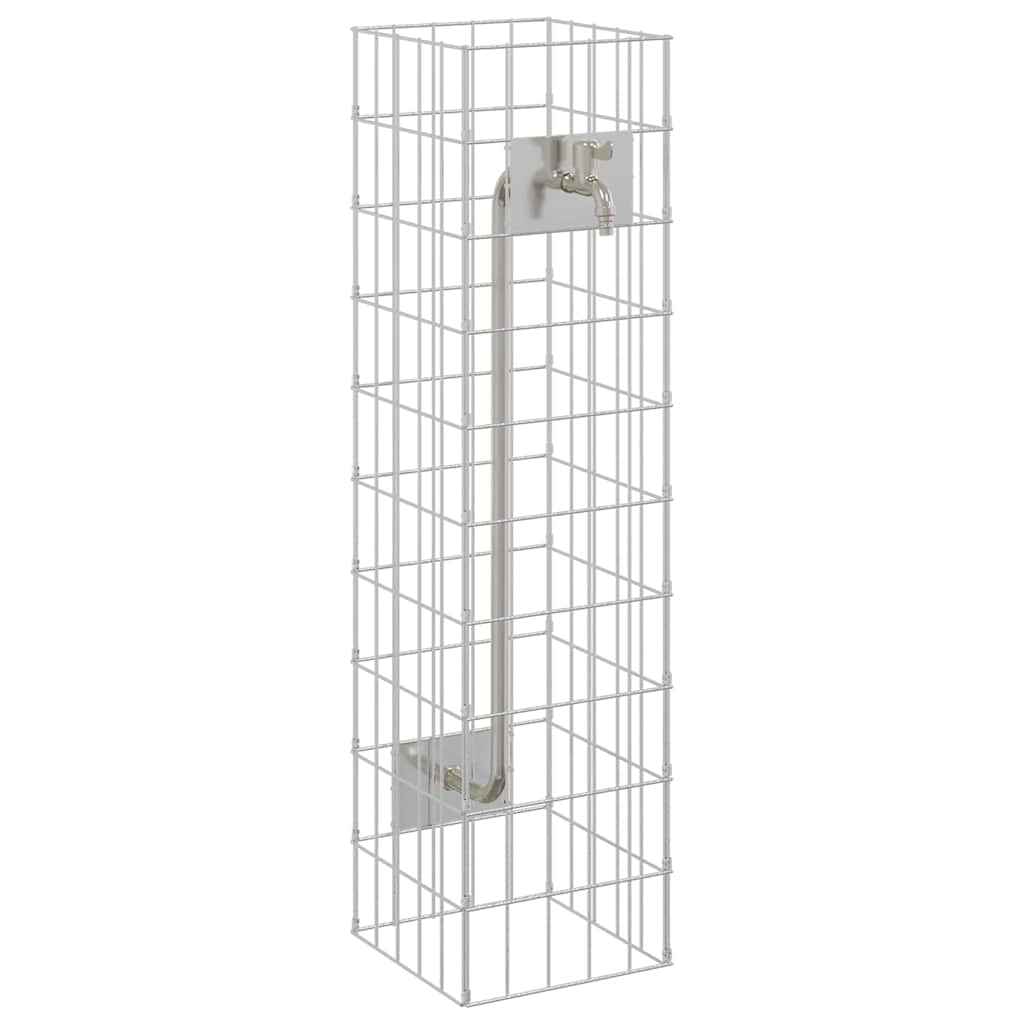 Colonna Gabion Argento 25 x 25 x 100 cm Acciaio inossidabile 42013414