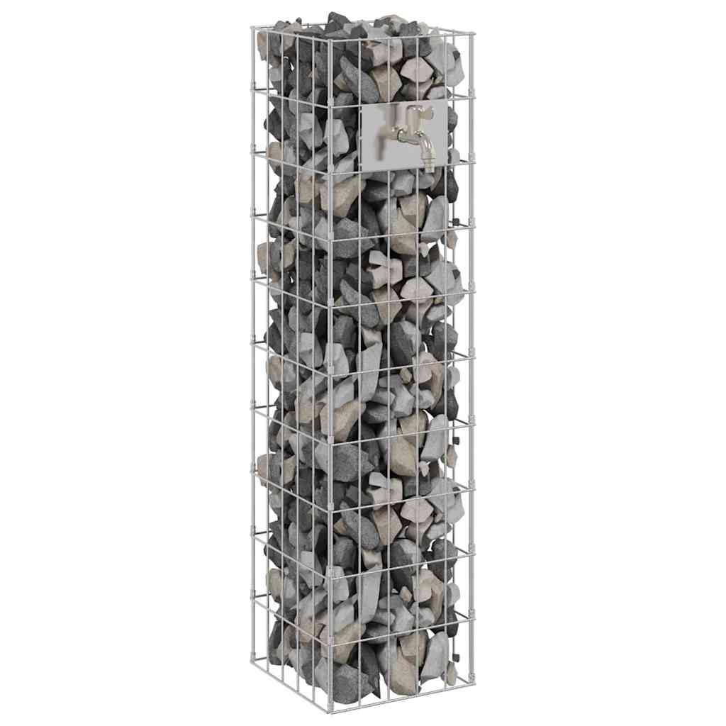 Colonna Gabion Argento 25 x 25 x 100 cm Acciaio inossidabile 42013414