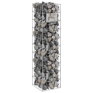 Colonna Gabion Argento 25 x 25 x 100 cm Acciaio inossidabile 42013414