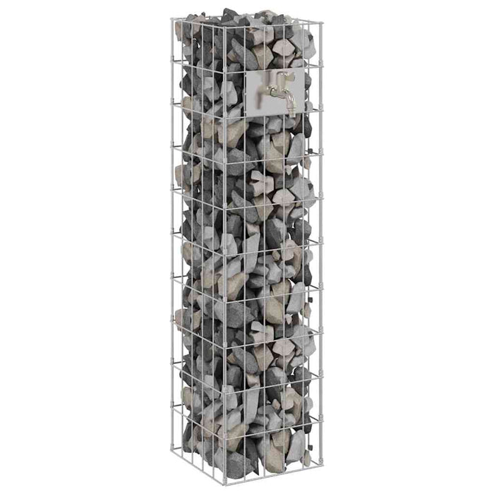 Colonna Gabion Argento 25 x 25 x 100 cm Acciaio inossidabile 42013414