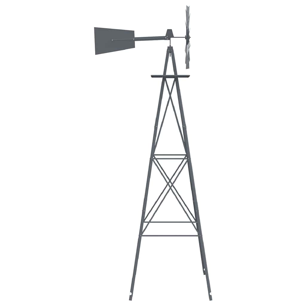 vidaXL Mulino a vento Grigio 84 x 68 x 245 cm Ferro