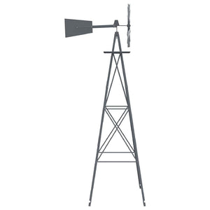 vidaXL Mulino a vento Grigio 84 x 68 x 245 cm Ferro