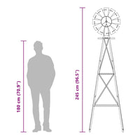 Mulino a vento Grigio 84 x 68 x 245 cm Ferro 42013609