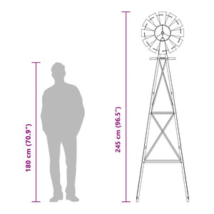 Mulino a vento Grigio 84 x 68 x 245 cm Ferro 42013609