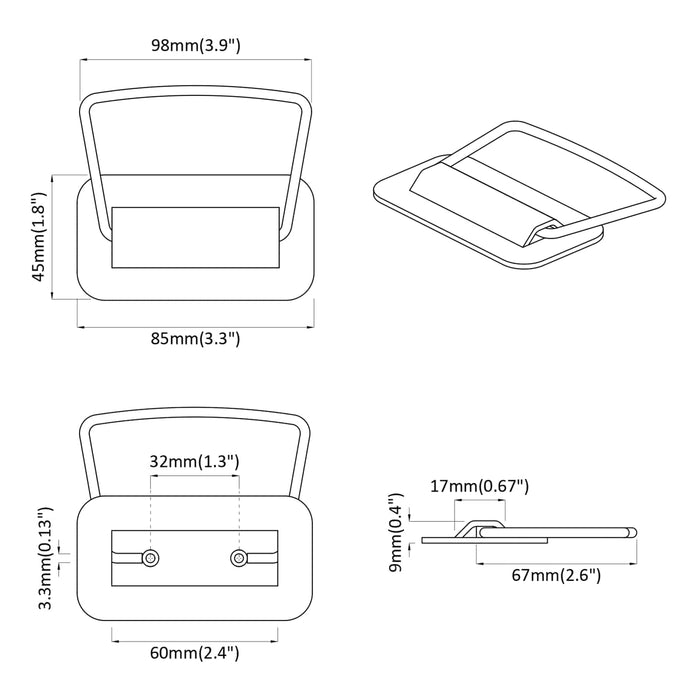 Maniglie per Armadi 12 pcs Antracite 85 x 45 mm Metallo 879433