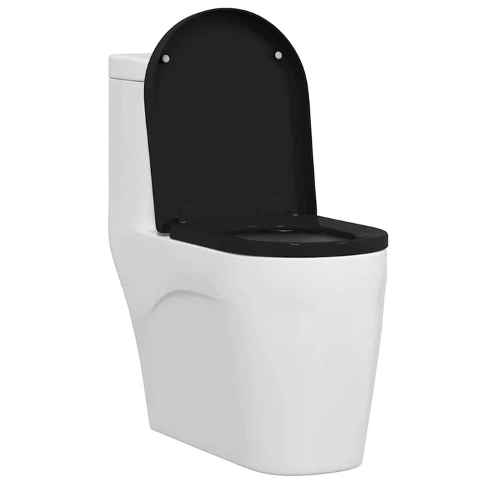 vidaXL Sedile del WC Nero 48 x 36.5 x 4.5 cm Polipropilene