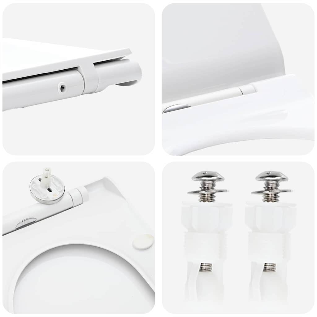 vidaXL Sedile del WC Bianco 48.5 x 36 x 5 cm Polipropilene