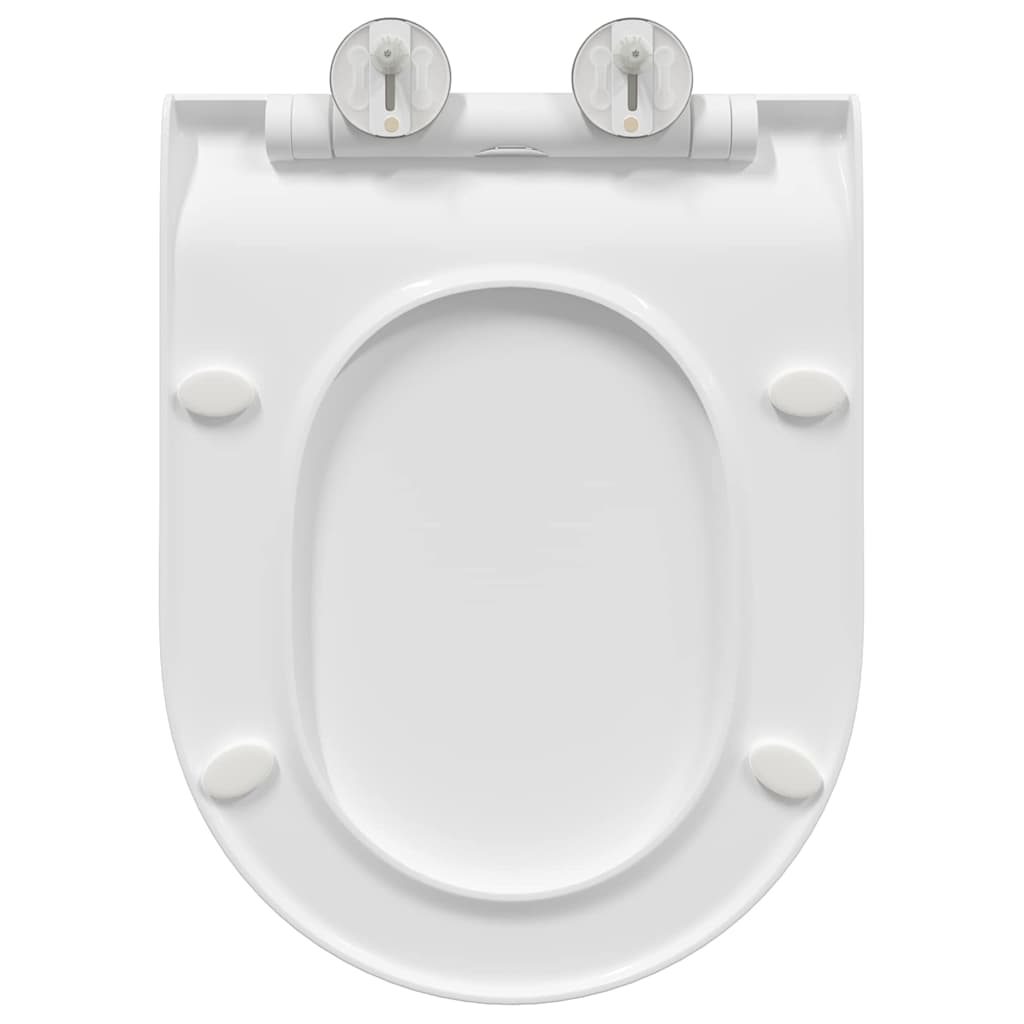 vidaXL Sedile del WC Bianco 48.5 x 36 x 5 cm Polipropilene