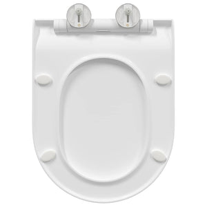 vidaXL Sedile del WC Bianco 48.5 x 36 x 5 cm Polipropilene