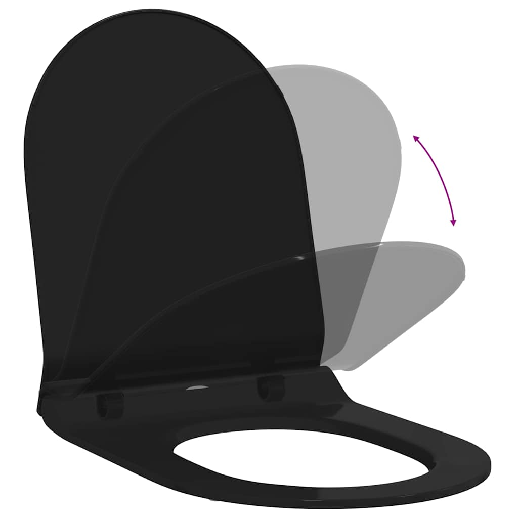 vidaXL Sedile del WC Nero 48.5 x 36 x 5 cm Polipropilene