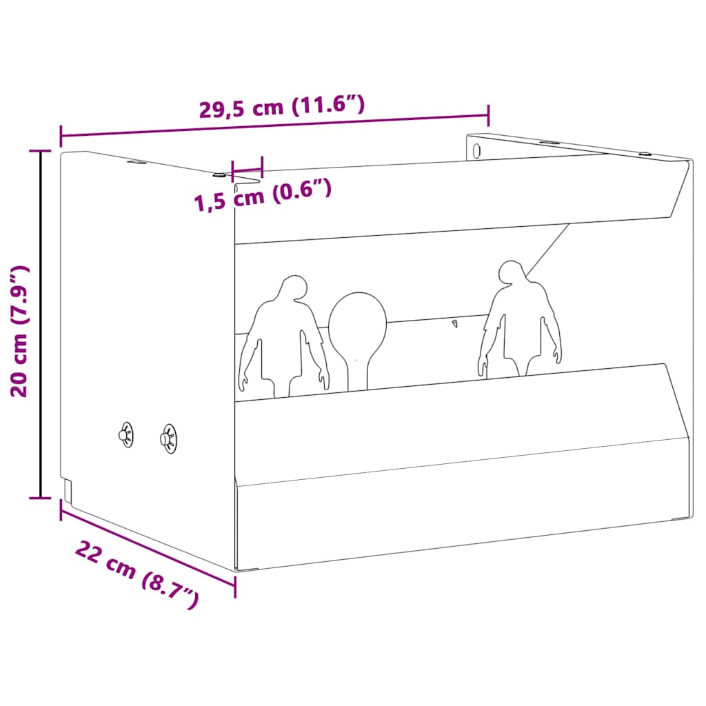 vidaXL Scatola per trappole per proiettili Nero 29 x 22 x 20 cm