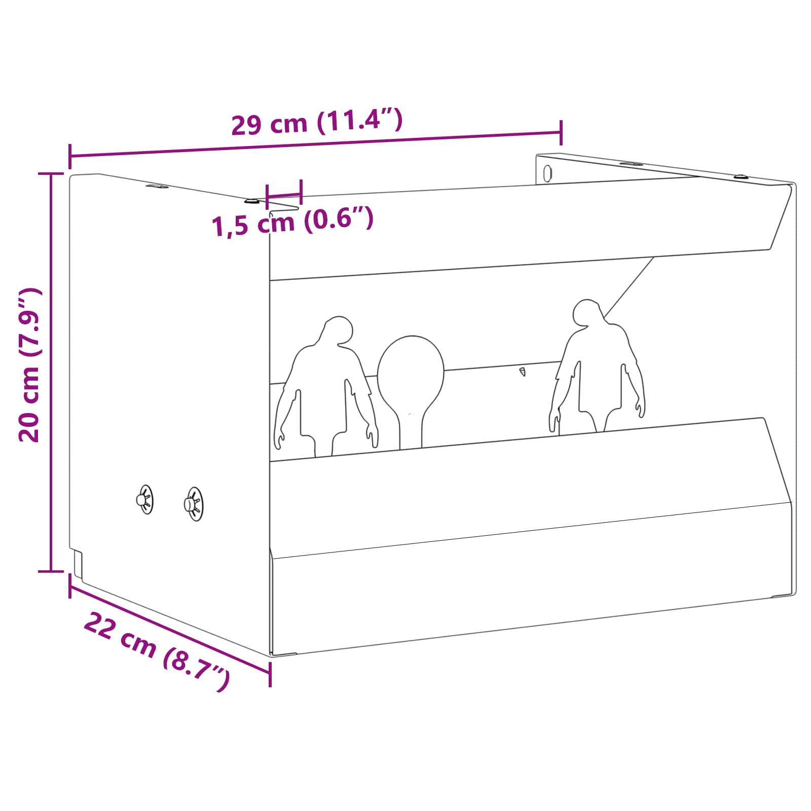 Scatola per trappole per proiettili Nero 29 x 22 x 20 cm 42013598